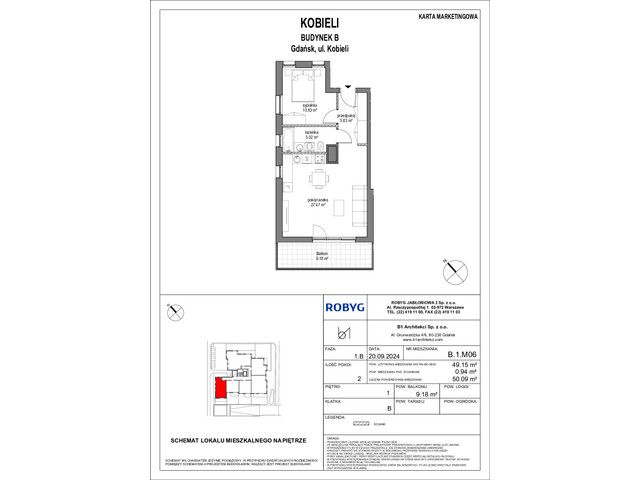 Mieszkanie w inwestycji Kobieli 4, symbol B_1M06 » nportal.pl