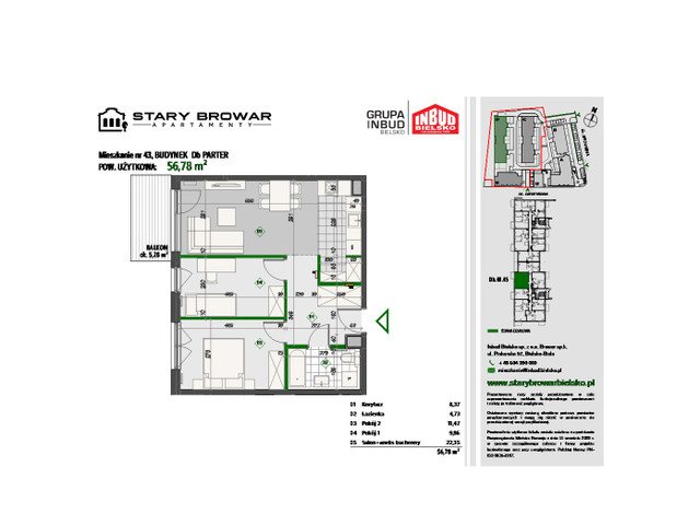 Mieszkanie w inwestycji Stary Browar Apartamenty - etap II, symbol D43 » nportal.pl