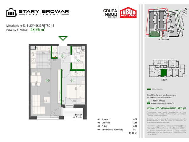 Mieszkanie w inwestycji Stary Browar Apartamenty - etap II, symbol E23 » nportal.pl