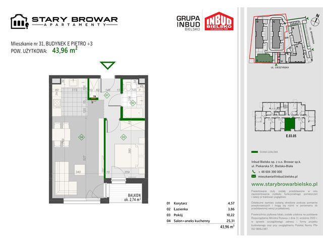 Mieszkanie w inwestycji Stary Browar Apartamenty - etap II, symbol E31 » nportal.pl