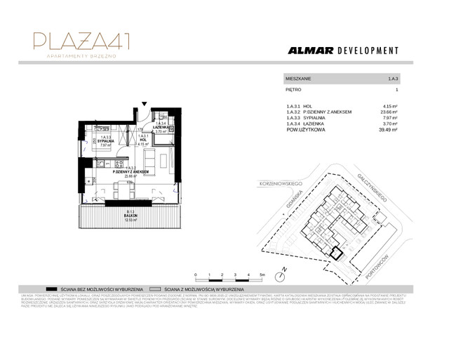 Mieszkanie w inwestycji PLAŻA 41 APARTMENTY BRZEŹNO, symbol 1.A.3 » nportal.pl