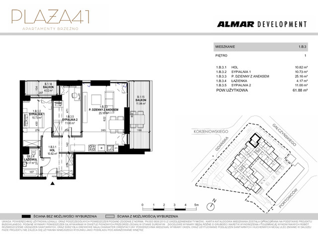 Mieszkanie w inwestycji PLAŻA 41 APARTMENTY BRZEŹNO, symbol 1.B.3 » nportal.pl