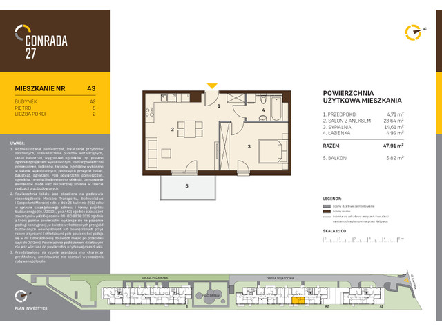 Mieszkanie w inwestycji Conrada 27, symbol C27-LM-A2-43 » nportal.pl