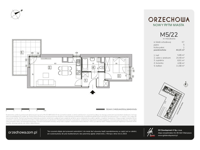 Mieszkanie w inwestycji Orzechowa, budynek Rezerwacja, symbol M5/22 » nportal.pl