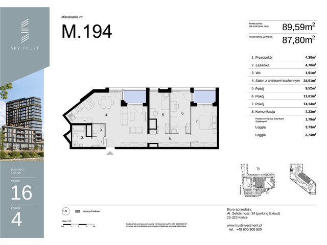 Mieszkanie w inwestycji Sky Trust etap II, symbol M194 » nportal.pl