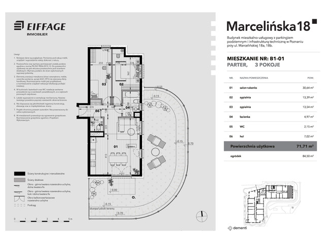 Mieszkanie w inwestycji Marcelińska, symbol B1-01 » nportal.pl