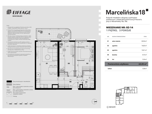 Mieszkanie w inwestycji Marcelińska, symbol B2-14 » nportal.pl