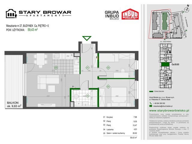 Mieszkanie w inwestycji Stary Browar Apartamenty - etap II, symbol C27 » nportal.pl