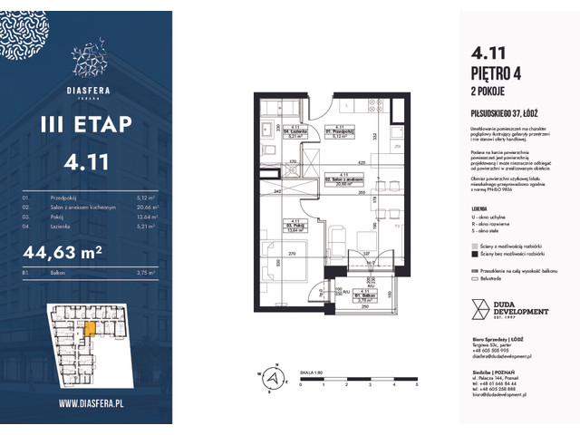 Mieszkanie w inwestycji Diasfera Łódzka Etap III, symbol 4.11 » nportal.pl
