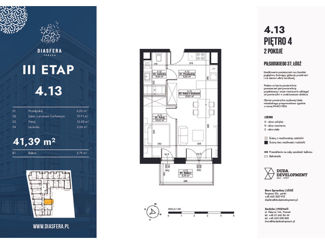 Mieszkanie w inwestycji Diasfera Łódzka Etap III, symbol 4.13 » nportal.pl
