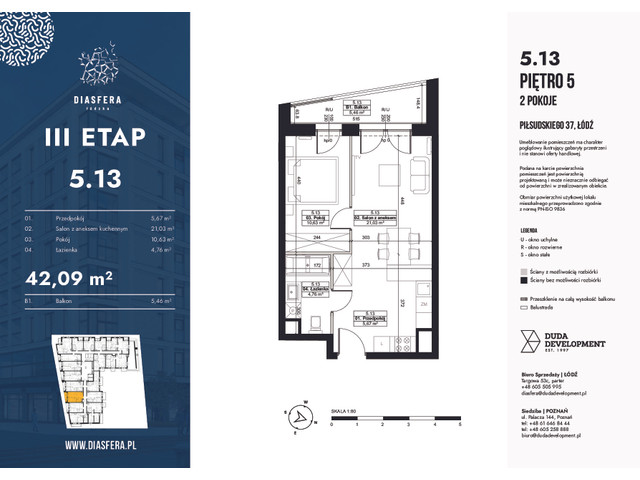 Mieszkanie w inwestycji Diasfera Łódzka Etap III, symbol 5.13 » nportal.pl