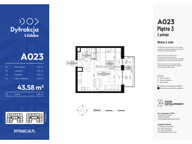 Mieszkanie w inwestycji Dyfrakcja Łódzka, symbol A023 » nportal.pl