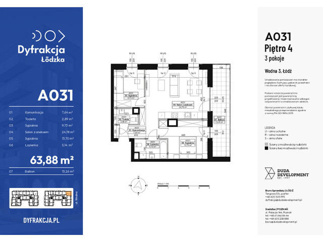 Mieszkanie w inwestycji Dyfrakcja Łódzka, symbol A031 » nportal.pl