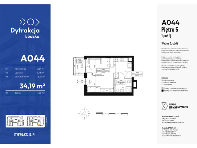 Mieszkanie w inwestycji Dyfrakcja Łódzka, symbol A044 » nportal.pl