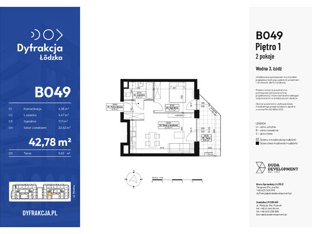 Mieszkanie w inwestycji Dyfrakcja Łódzka, symbol B049 » nportal.pl