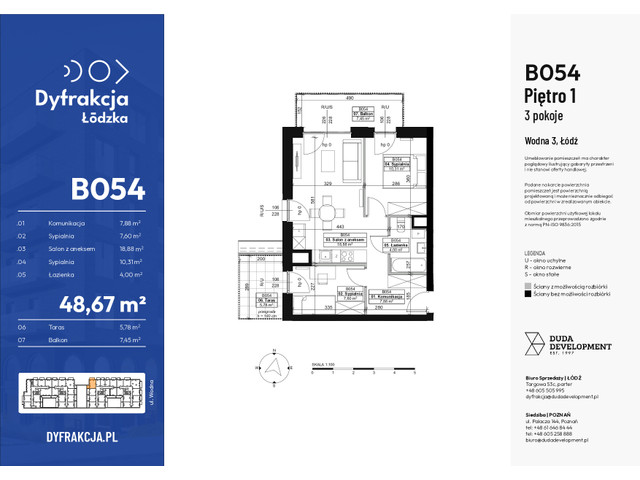 Mieszkanie w inwestycji Dyfrakcja Łódzka, symbol B054 » nportal.pl