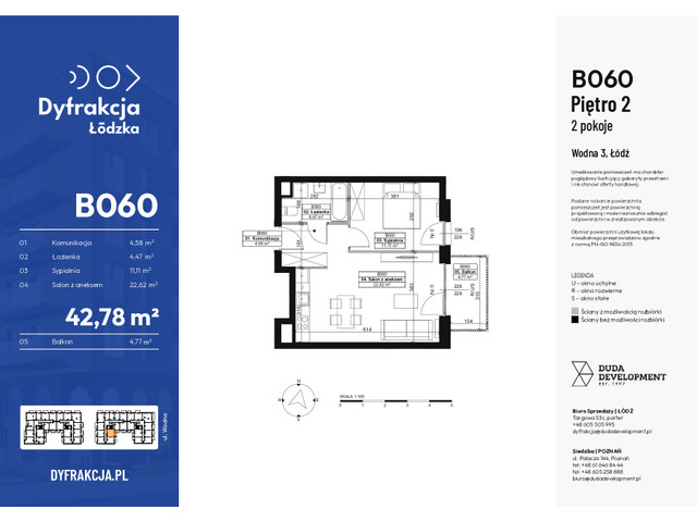 Mieszkanie w inwestycji Dyfrakcja Łódzka, symbol B060 » nportal.pl