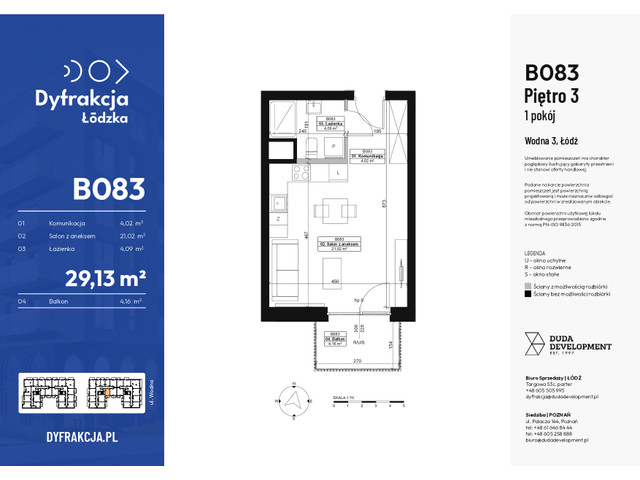 Mieszkanie w inwestycji Dyfrakcja Łódzka, symbol B083 » nportal.pl