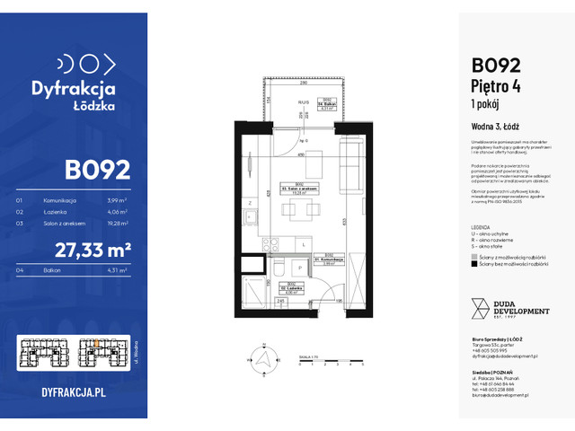 Mieszkanie w inwestycji Dyfrakcja Łódzka, symbol B092 » nportal.pl