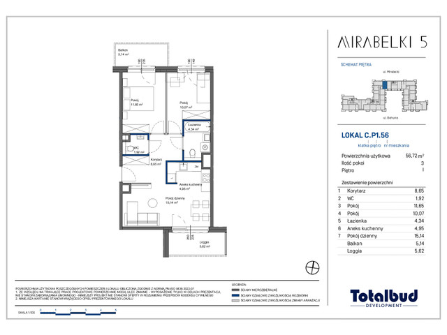 Mieszkanie w inwestycji Mirabelki 5, symbol C.P1.56 » nportal.pl
