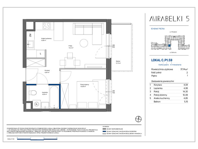 Mieszkanie w inwestycji Mirabelki 5, symbol C.P1.59 » nportal.pl