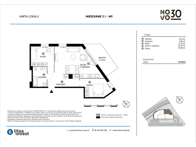 Mieszkanie w inwestycji NOVO 30, symbol 2.1-M3 » nportal.pl