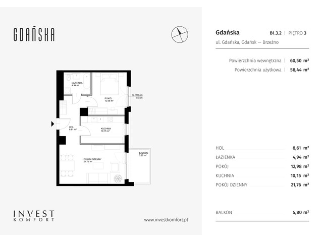 Mieszkanie w inwestycji Gdańska, symbol GDAN_B_B1.3.2 » nportal.pl