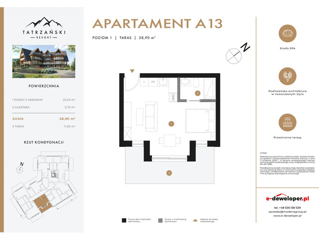 Mieszkanie w inwestycji Tatrzański Resort, symbol A13 » nportal.pl