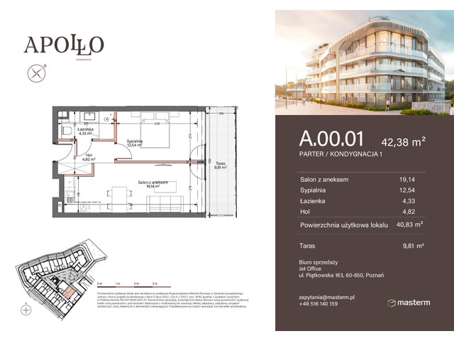 Mieszkanie w inwestycji Apollo Residence, symbol A.0.01 » nportal.pl