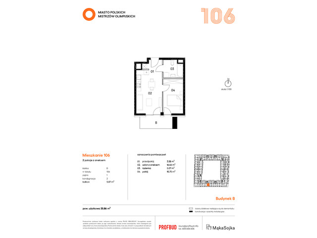 Mieszkanie w inwestycji Miasto Polskich Mistrzów Olimpijskich , symbol D106 » nportal.pl