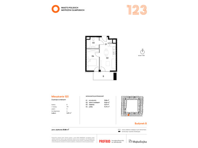 Mieszkanie w inwestycji Miasto Polskich Mistrzów Olimpijskich , symbol D123 » nportal.pl