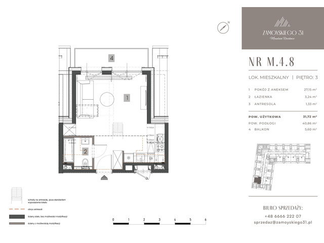 Mieszkanie w inwestycji Zamoyskiego 31, symbol M.4.8 » nportal.pl