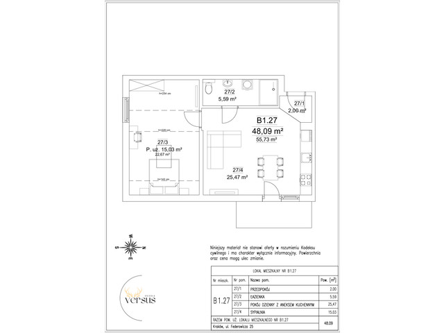 Mieszkanie w inwestycji Osiedle Versus, symbol B1/M27 » nportal.pl