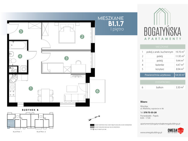 Mieszkanie w inwestycji Bogatyńska Apartamenty, symbol B-B1.1.7 » nportal.pl