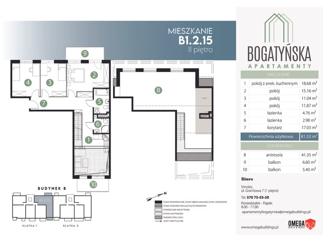 Mieszkanie w inwestycji Bogatyńska Apartamenty, symbol B-B1.2.15 » nportal.pl