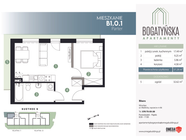 Mieszkanie w inwestycji Bogatyńska Apartamenty, symbol B-B1.0.1 » nportal.pl