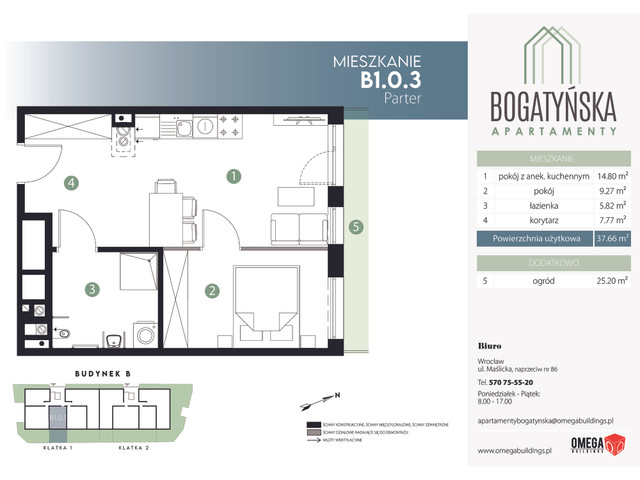 Mieszkanie w inwestycji Bogatyńska Apartamenty, symbol B-B1.0.3 » nportal.pl