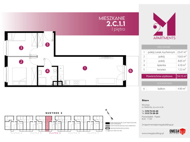 Mieszkanie w inwestycji 2M Apartments, symbol 2-2.C.1.1 » nportal.pl