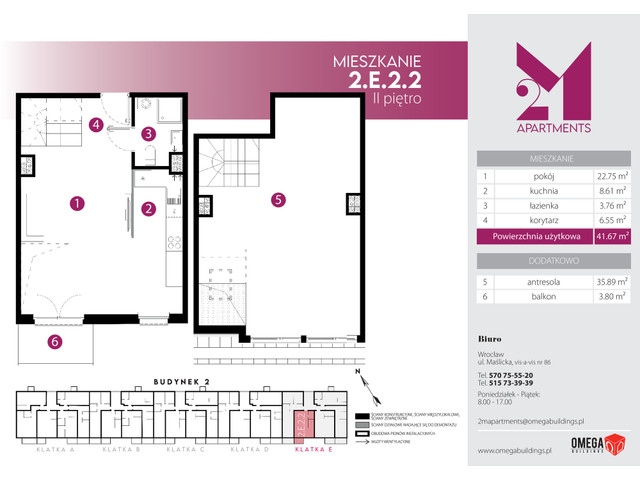 Mieszkanie w inwestycji 2M Apartments, symbol 2-2.E.2.2 » nportal.pl