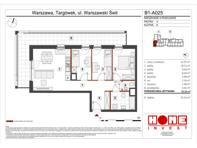 Mieszkanie w inwestycji Warszawski Świt VIII, symbol B1_A025 » nportal.pl