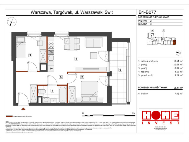 Mieszkanie w inwestycji Warszawski Świt VIII, symbol B1_B077 » nportal.pl