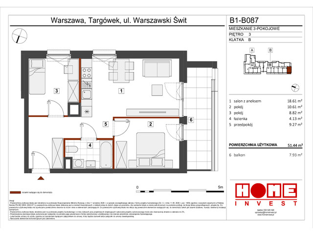 Mieszkanie w inwestycji Warszawski Świt VIII, symbol B1_B087 » nportal.pl