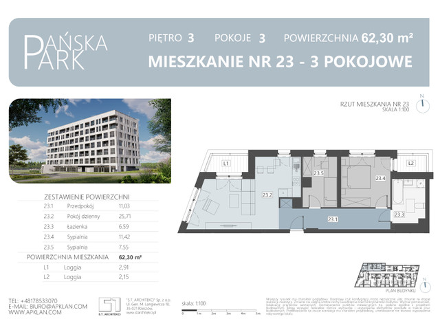 Mieszkanie w inwestycji Pańska Park, symbol M23 » nportal.pl