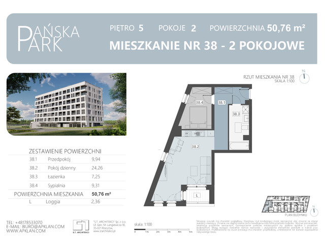 Mieszkanie w inwestycji Pańska Park, symbol M38 » nportal.pl