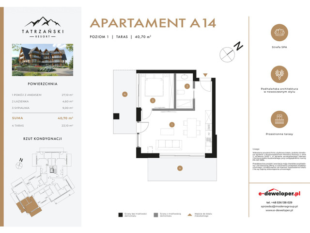 Mieszkanie w inwestycji Tatrzański Resort, symbol A14 » nportal.pl