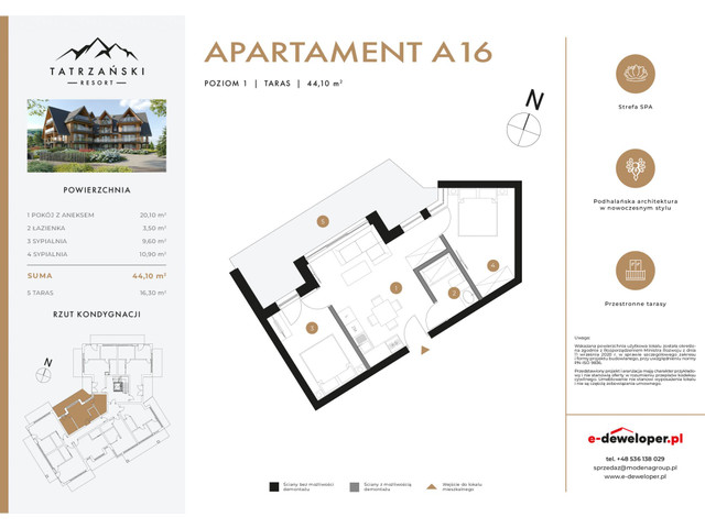 Mieszkanie w inwestycji Tatrzański Resort, symbol A16 » nportal.pl