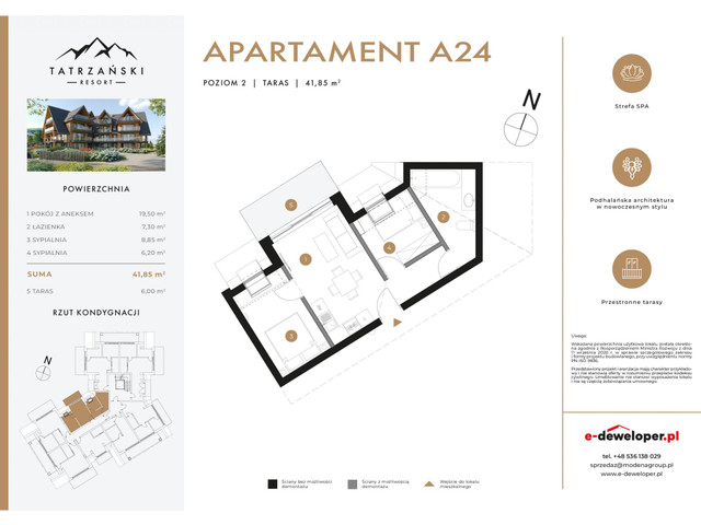 Mieszkanie w inwestycji Tatrzański Resort, symbol A24 » nportal.pl