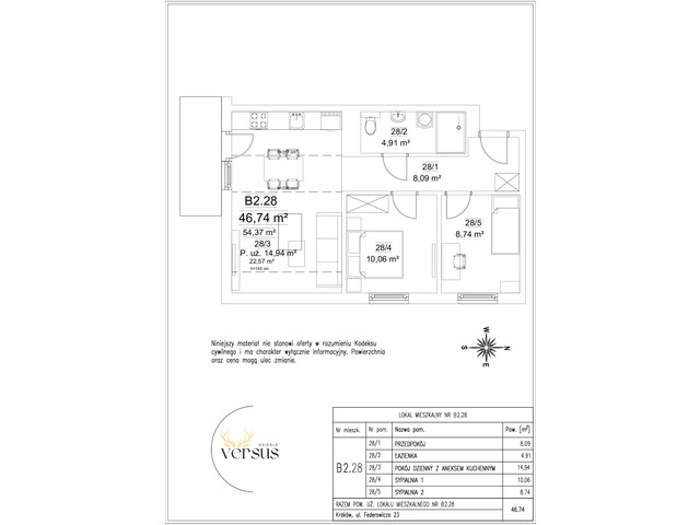 Mieszkanie w inwestycji Osiedle Versus, symbol B2/M28 » nportal.pl