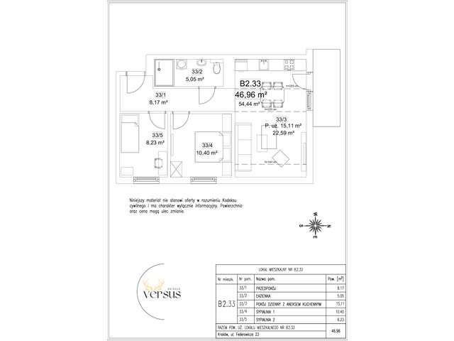 Mieszkanie w inwestycji Osiedle Versus, symbol B2/M33 » nportal.pl