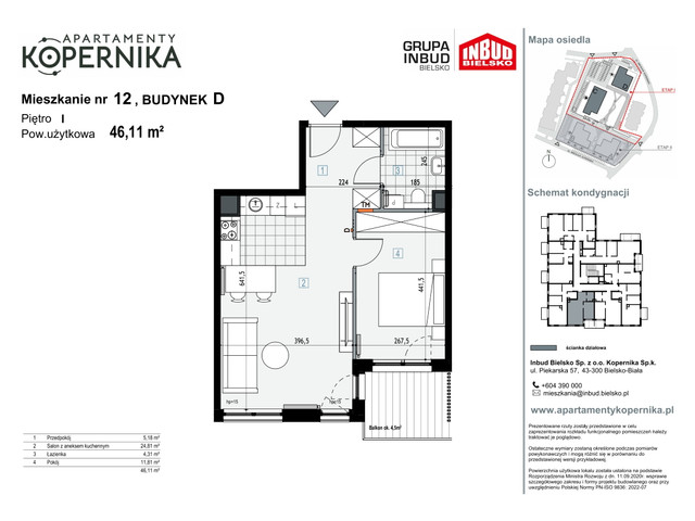 Mieszkanie w inwestycji APARTAMENTY KOPERNIKA, symbol M.12.D » nportal.pl